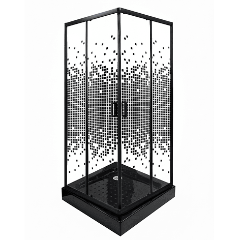 Shower Door Joytek Recto Mosaic Black 70x70x199cm (Incluye Receptáculo) 6