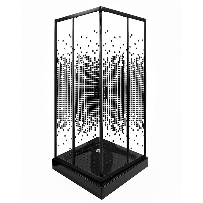 Shower Door Joytek Recto Mosaic Black 70x70x199cm (Incluye Receptáculo) 6