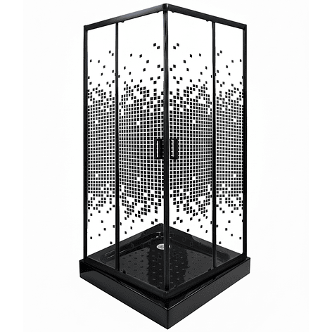 Shower Door Joytek Recto Mosaic Black 80x80x199cm (Incluye Receptáculo) 4