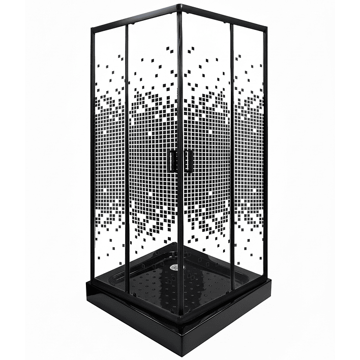 Shower Door Joytek Recto Mosaic Black 80x80x199cm (Incluye Receptáculo) 4