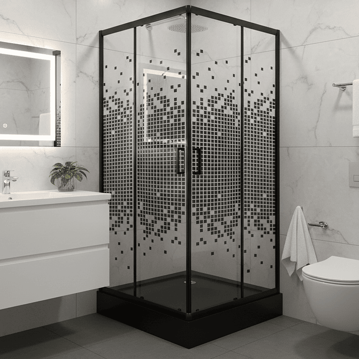 Shower Door Joytek Recto Mosaic Black 80x80x199cm (Incluye Receptáculo) 2
