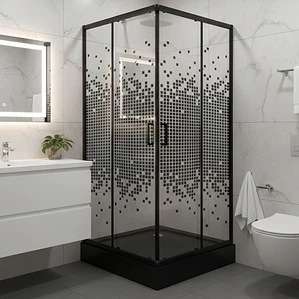 Shower Door Joytek Recto Mosaic Black 80x80x199cm (Incluye Receptáculo)