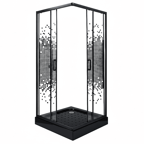 Shower Door Joytek Recto Mosaic Black 80x80x199cm (Incluye Receptáculo) 6