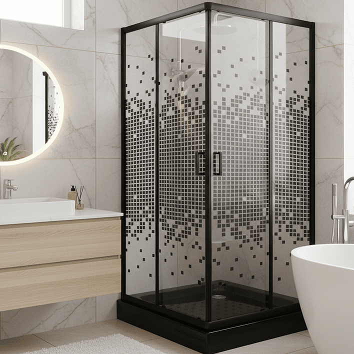Shower Door Joytek Recto Mosaic Black 90x90x199cm (Incluye Receptáculo) 1