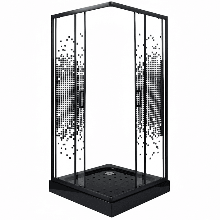 Shower Door Joytek Recto Mosaic Black 90x90x199cm (Incluye Receptáculo) 6