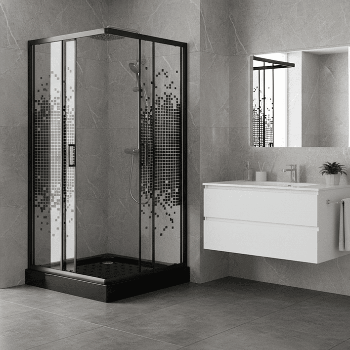Shower Door Joytek Recto Mosaic Black 90x90x199cm (Incluye Receptáculo) 5