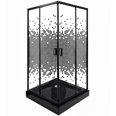 Shower Door Joytek Recto Mosaic Black 90x90x199cm (Incluye Receptáculo) 4
