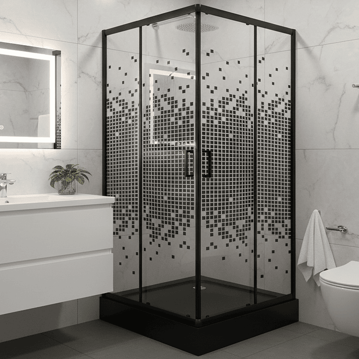Shower Door Joytek Recto Mosaic Black 90x90x199cm (Incluye Receptáculo) 2