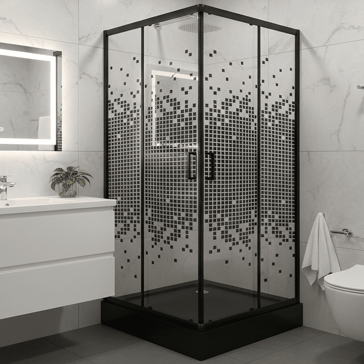 Shower Door Joytek Recto Mosaic Black 90x90x199cm (Incluye Receptáculo) 2