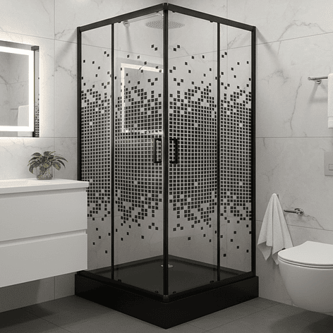 Shower Door Joytek Recto Mosaic Black 90x90x199cm (Incluye Receptáculo) 7