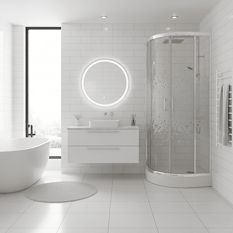 Shower Door Joytek Curvo Mosaic White 70x70x199cm (Incluye Receptáculo) 3