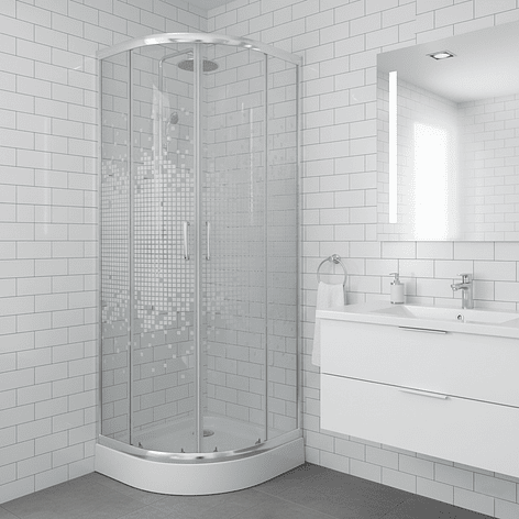 Shower Door Joytek Curvo Mosaic White 70x70x199cm (Incluye Receptáculo) 5