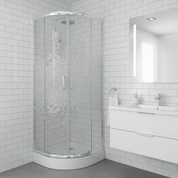Shower Door Joytek Curvo Mosaic White 70x70x199cm (Incluye Receptáculo) 5