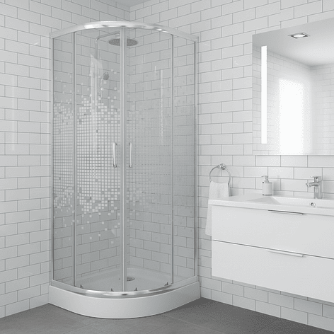 Shower Door Joytek Curvo Mosaic White 80x80x199cm (Incluye Receptáculo) 4