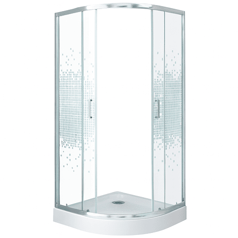 Shower Door Joytek Curvo Mosaic White 90x90x199cm (Incluye Receptáculo) 7