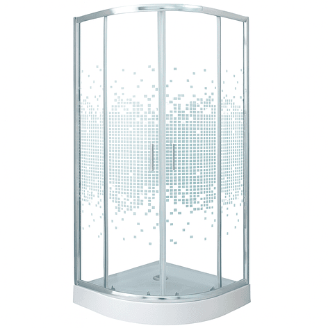 Shower Door Joytek Curvo Mosaic White 90x90x199cm (Incluye Receptáculo) 6