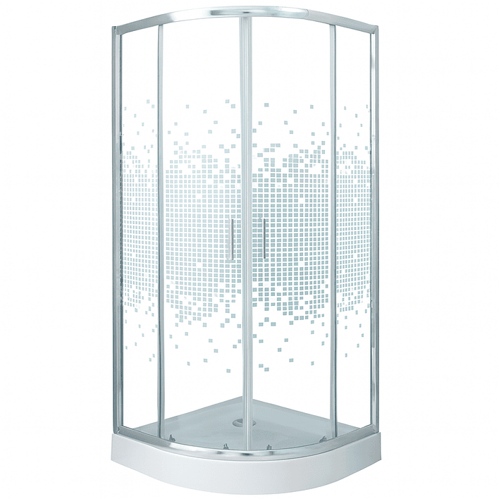 Shower Door Joytek Curvo Mosaic White 90x90x199cm (Incluye Receptáculo) 6