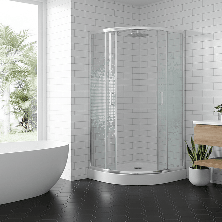 Shower Door Joytek Curvo Mosaic White 90x90x199cm (Incluye Receptáculo) 5
