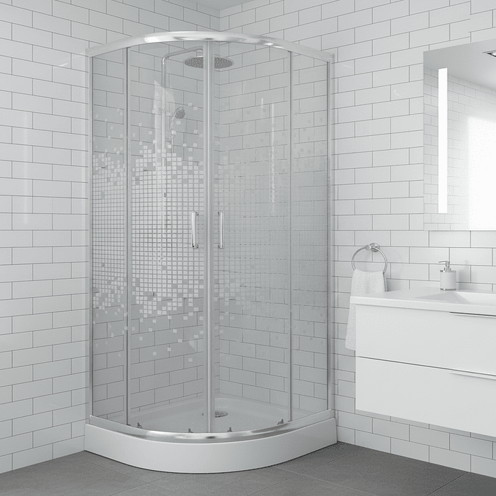 Shower Door Joytek Curvo Mosaic White 90x90x199cm (Incluye Receptáculo) 4