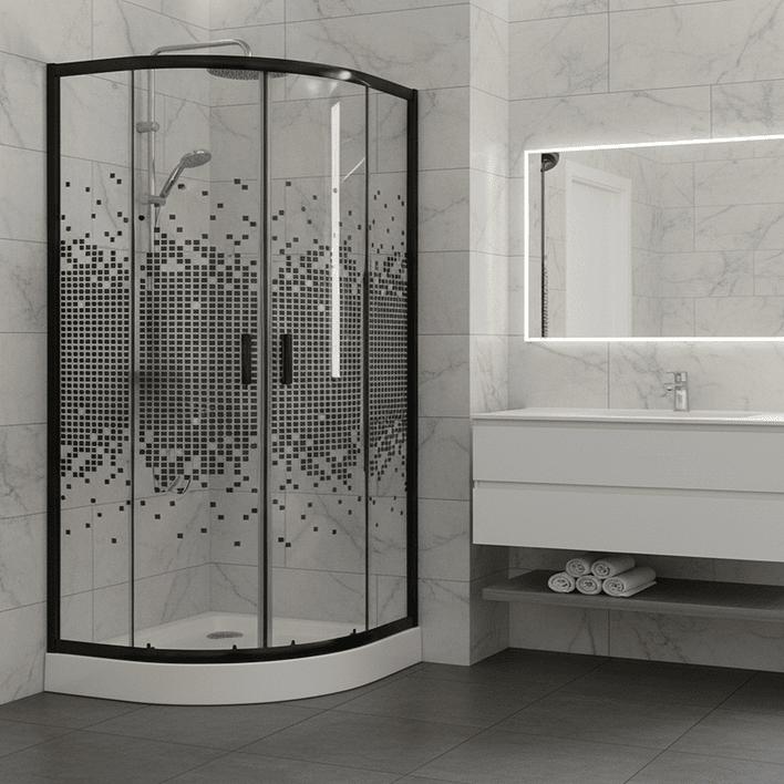 Shower Door Joytek Curvo Mosaic Black 90x90x199cm (Incluye Receptáculo) 3