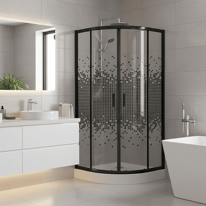 Shower Door Joytek Curvo Mosaic Black 90x90x199cm (Incluye Receptáculo) 2