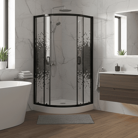 Shower Door Joytek Curvo Mosaic Black 90x90x199cm (Incluye Receptáculo) 5