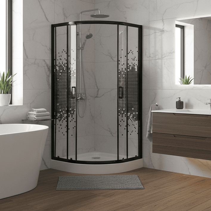 Shower Door Joytek Curvo Mosaic Black 90x90x199cm (Incluye Receptáculo) 5