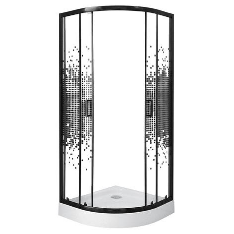Shower Door Joytek Curvo Mosaic Black 80x80x199cm (Incluye Receptáculo) 7