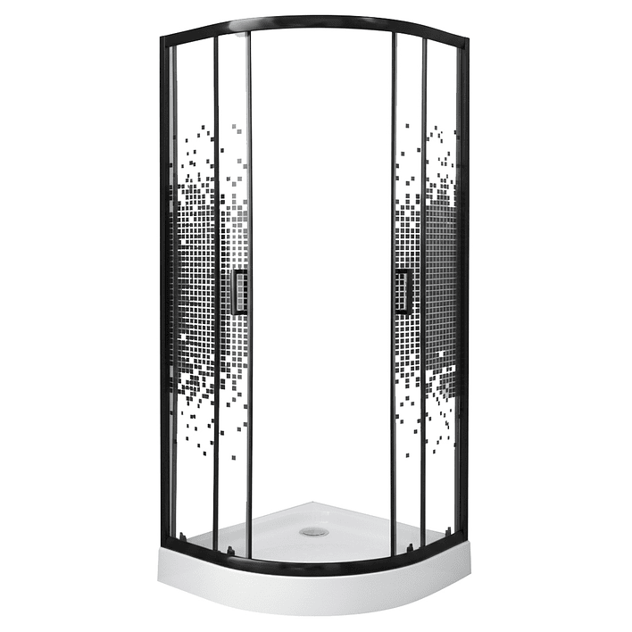 Shower Door Joytek Curvo Mosaic Black 80x80x199cm (Incluye Receptáculo) 7