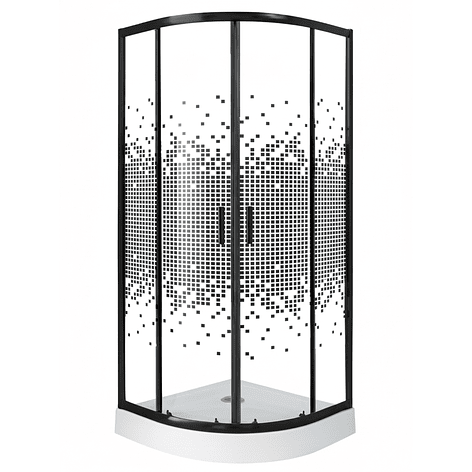 Shower Door Joytek Curvo Mosaic Black 80x80x199cm (Incluye Receptáculo) 8