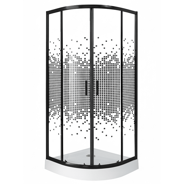 Shower Door Joytek Curvo Mosaic Black 80x80x199cm (Incluye Receptáculo) 8