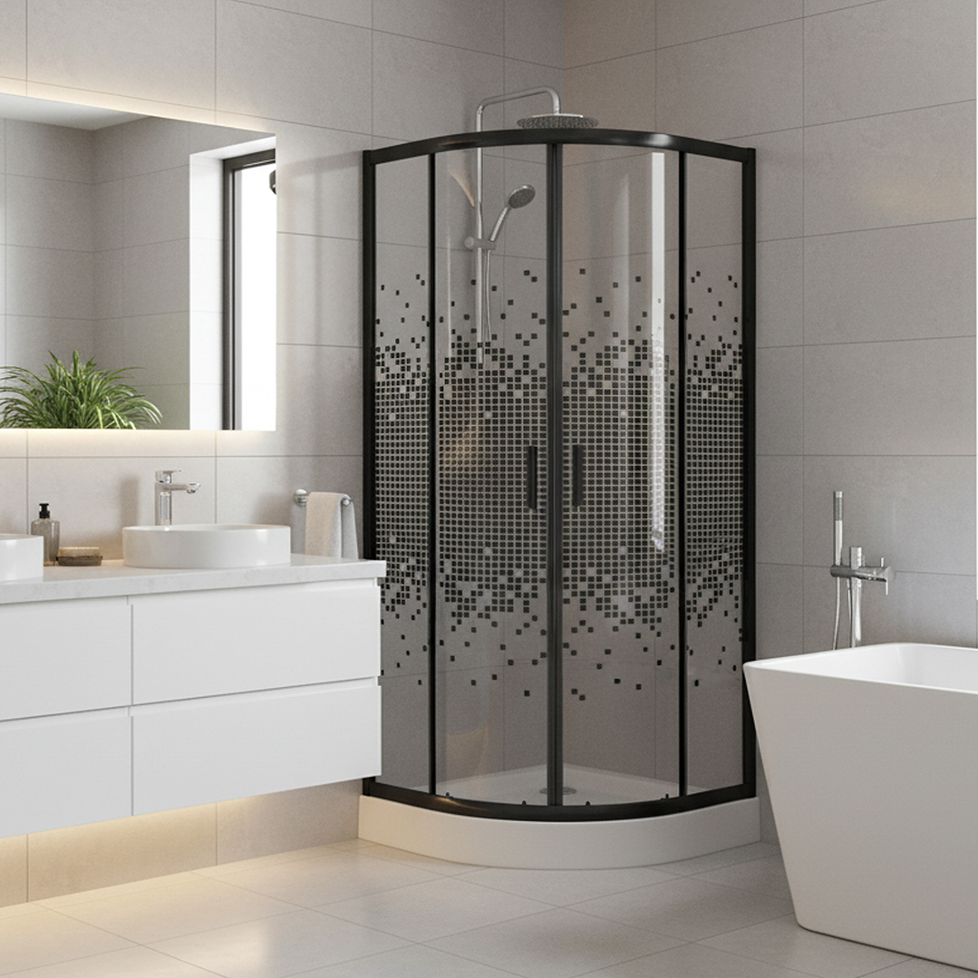 Shower Door Joytek Curvo Mosaic Black 80x80x199cm (Incluye Receptáculo) 3