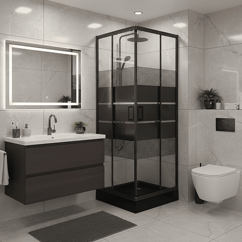 Shower Door Joytek Recto Style Negro 70x70x198cm (Incluye Receptáculo) 2