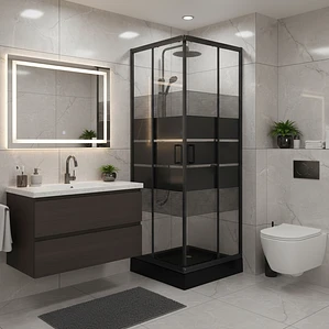 Shower Door Joytek Recto Style Negro 70x70x198cm (Incluye Receptáculo)