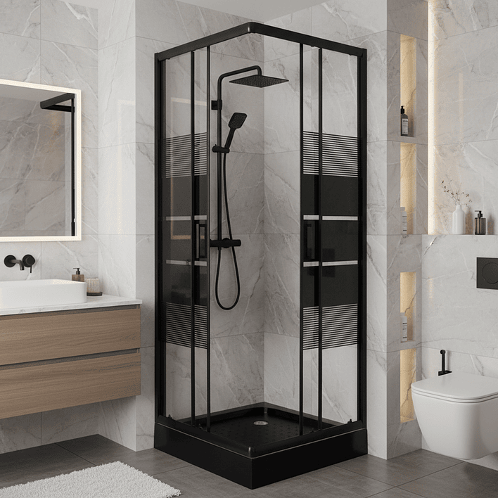 Shower Door Joytek Recto Style Negro 70x70x198cm (Incluye Receptáculo) 3
