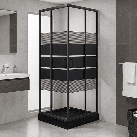 Shower Door Joytek Recto Style Negro 70x70x198cm (Incluye Receptáculo) 1
