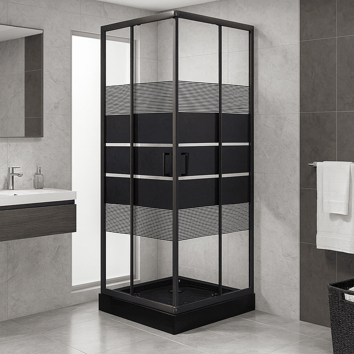 Shower Door Joytek Recto Style Negro 70x70x198cm (Incluye Receptáculo) 1
