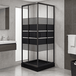 Shower Door Joytek Recto Style Negro 70x70x198cm (Incluye Receptáculo)