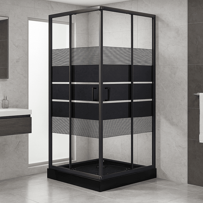 Shower Door Joytek Recto Style Negro 90x90x198cm (Incluye Receptáculo) 1