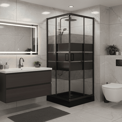 Shower Door Joytek Recto Style Negro 80x80x198cm (Incluye Receptáculo) 2