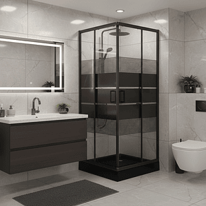 Shower Door Joytek Recto Style Negro 80x80x198cm (Incluye Receptáculo)