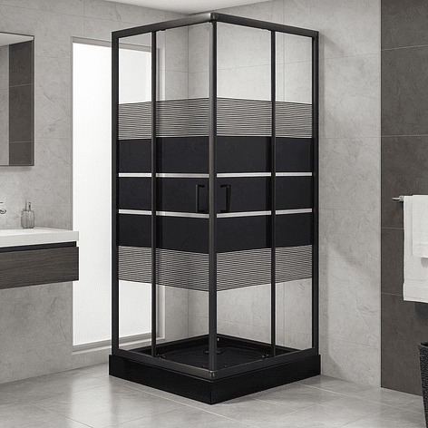 Shower Door Joytek Recto Style Negro 80x80x198cm (Incluye Receptáculo) 1