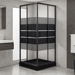Shower Door Joytek Recto Style Negro 80x80x198cm (Incluye Receptáculo)