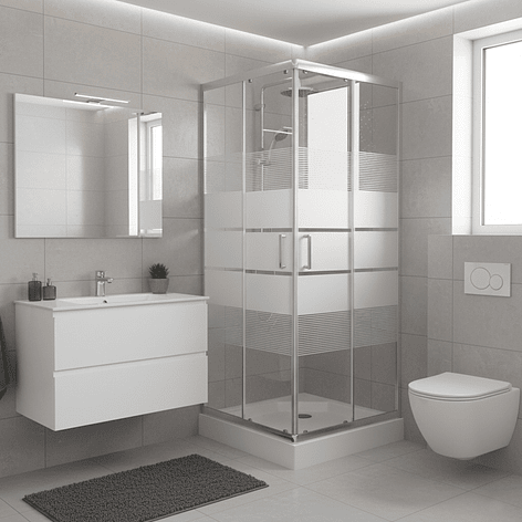 Shower Door Joytek Recto Style Blanco 70x70x198cm (Incluye Receptáculo) 2