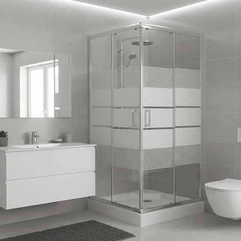 Shower Door Joytek Recto Style Blanco 80x80x198cm (Incluye Receptáculo) 2