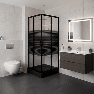 Shower Door Joytek Recto Strava Negro 70x70x198cm (Incluye Receptáculo)