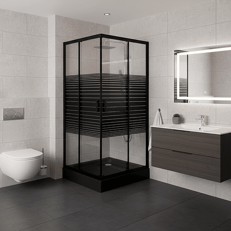 Shower Door Joytek Recto Strava Negro 80x80x198cm (Incluye Receptáculo) 3