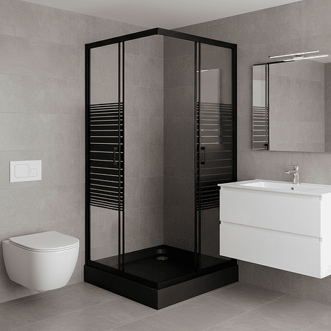Shower Door Joytek Recto Strava Negro 80x80x198cm (Incluye Receptáculo) 4