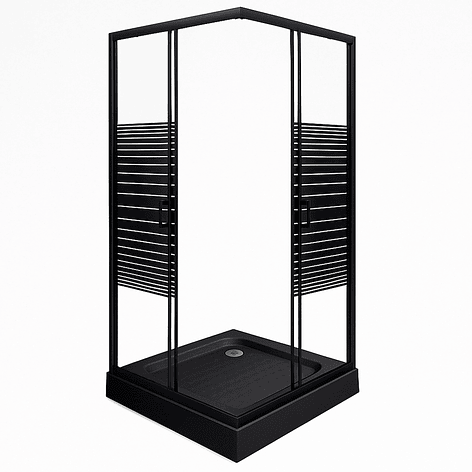 Shower Door Joytek Recto Strava Negro 90x90x198cm (Incluye Receptáculo) 8