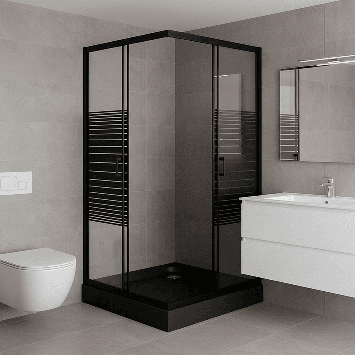 Shower Door Joytek Recto Strava Negro 90x90x198cm (Incluye Receptáculo) 5